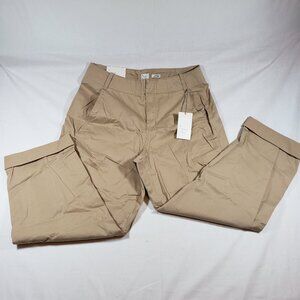 A New Day Womens High Rise Stretch Ankle Straight Zip Up Pants Tan Sz 10R NWT‎